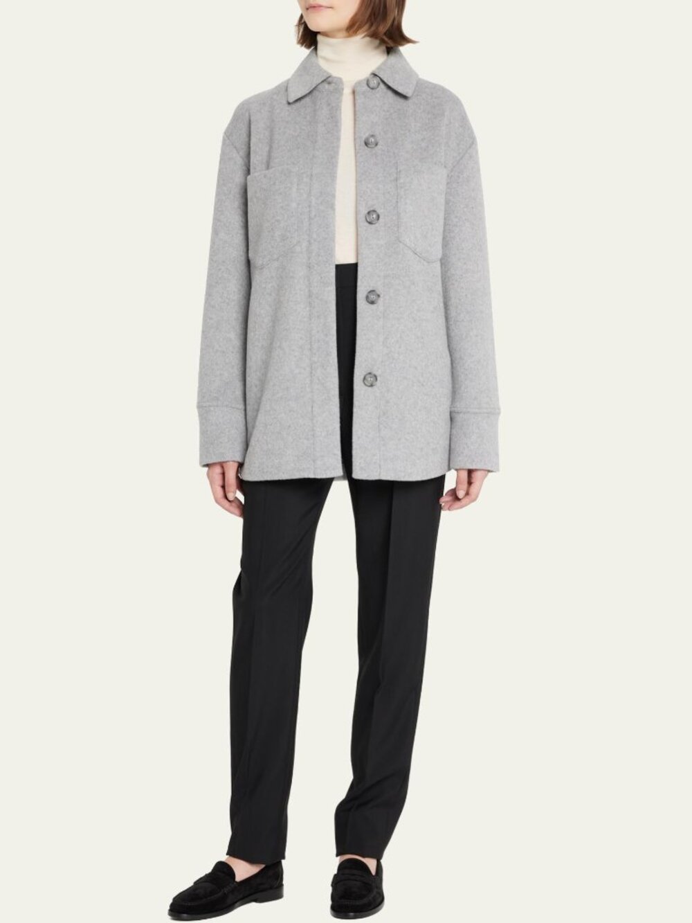 Vince Gray Wool Blend Shirt Jacket Women XS Cashmere